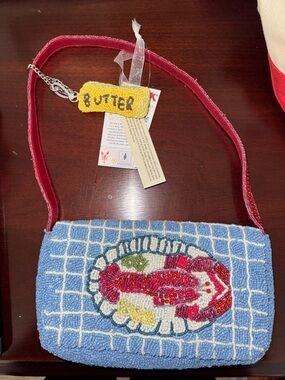 Butter Keychain Blue Beaded Lobster Shoulder Bag